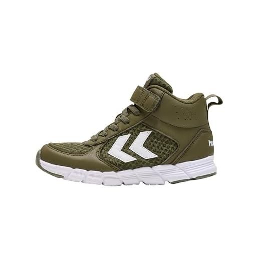 hummel speed mid jr, scarpe da ginnastica, verde oliva scuro, 33 eu