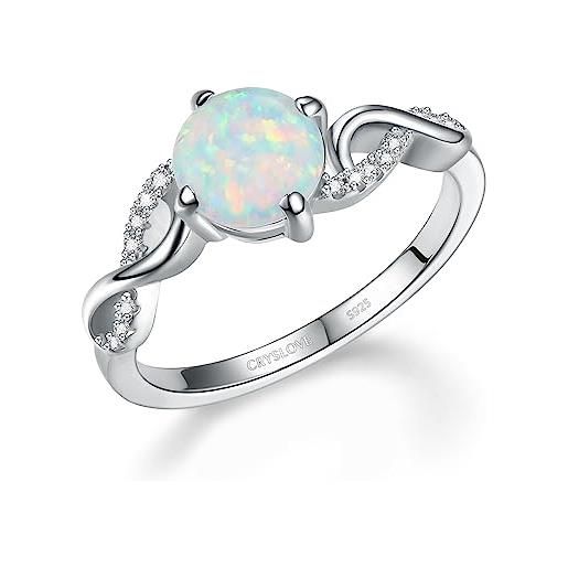 CRYSLOVE anelli moonstone per donna argento sterling 925 pietra di luna anello pietra preziosa anello d'umore delicato per fidanzamento anniversario natale