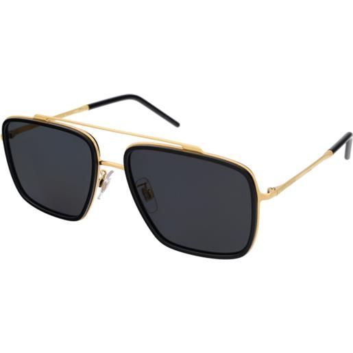 Dolce & Gabbana dg2220 02/81 | occhiali da sole graduati o non graduati | prova online | unisex | plastica | quadrati | nero, oro | adrialenti