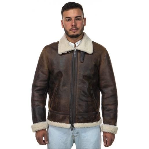 Leather Trend franco - giacca uomo marrone oil in vero montone shearling