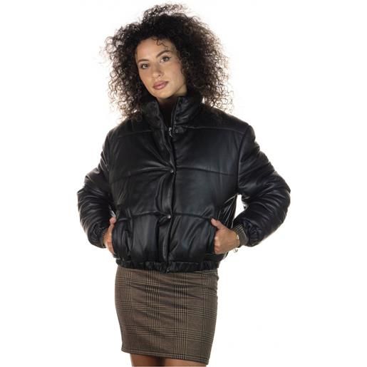 Leather Trend fede bis - piumino donna nero in vera pelle