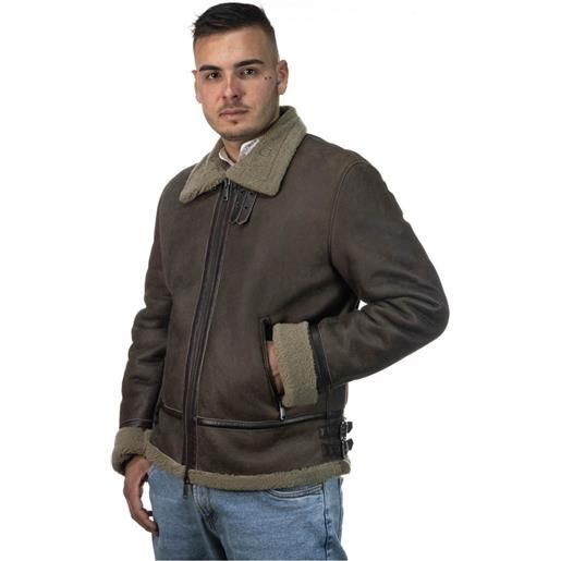 Leather Trend franco - giacca uomo testa di moro effetto liscio in vero montone shearling