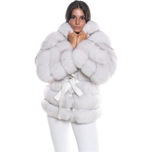 Leather Trend nina - giacca donna bianca in vera pelliccia