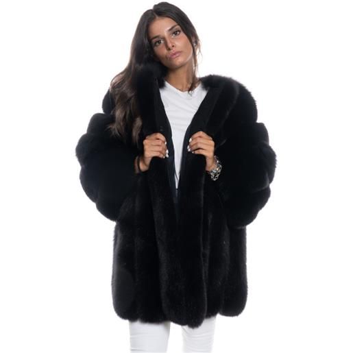 Leather Trend estelle - giacca donna nera in vera pelliccia