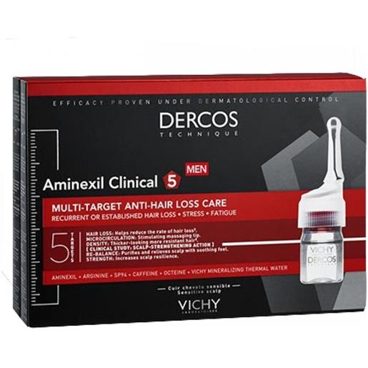 Vichy dercos aminexil intensive 5 uomo - trattamento anticaduta capelli 12 fiale