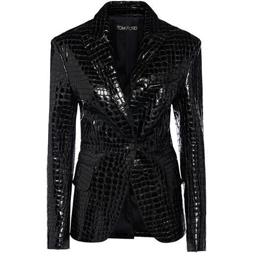 TOM FORD blazer lvr exclusive in pelle stampa coccodrillo