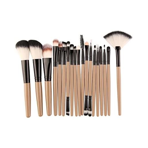 Eyccier 18 pcs pennello per il trucco per gli occhi professionale set cosmetics brush brush make up beauty care supplies kaki