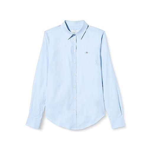 GANT slim stretch oxford shirt, camicia elegante donna, blu ( light blue ), 38
