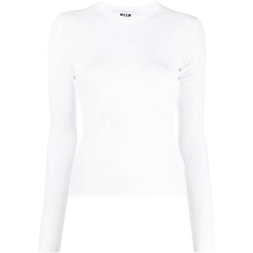 MSGM maglione con motivo astratto - bianco