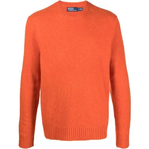 Polo Ralph Lauren maglione girocollo con applicazioni sui gomiti - arancione