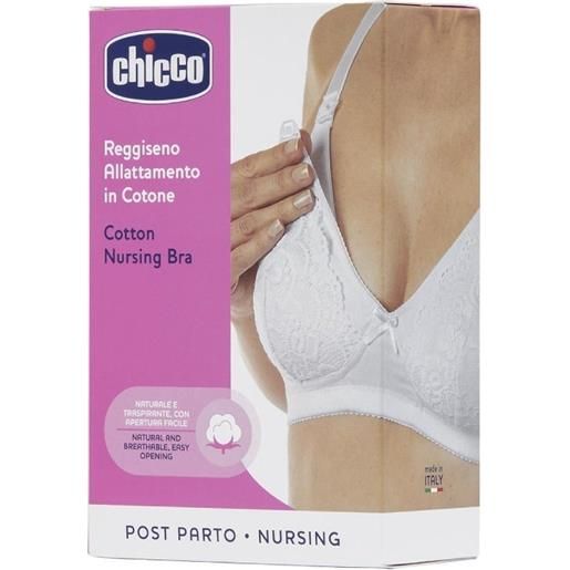 Chicco nursing bra - reggiseno allattamento in cotone bianco 3c