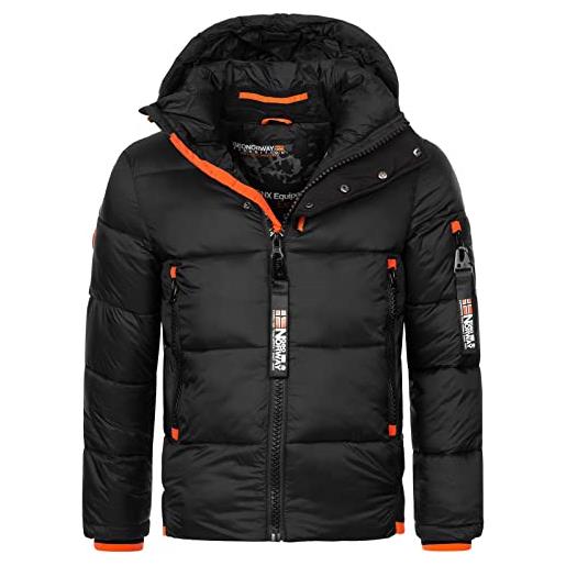 GEO NORWAY calix men - giacca invernale da uomo foderata di cappotto caldo - giacca a vento a maniche lunghe (nero s)