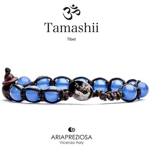Tamashii bracciale pietra tibetano agata blu Tamashii unisex 1 giro bhs900-18
