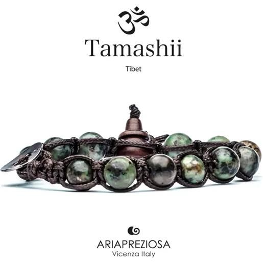 Tamashii bracciale pietra tibetano turchese africano Tamashii unisex 1 giro bhs900-75