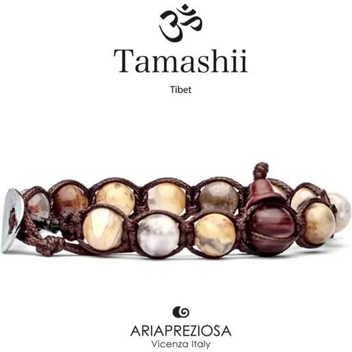 Tamashii bracciale pietra tibetano legno fossile Tamashii unisex 1 giro bhs900-78