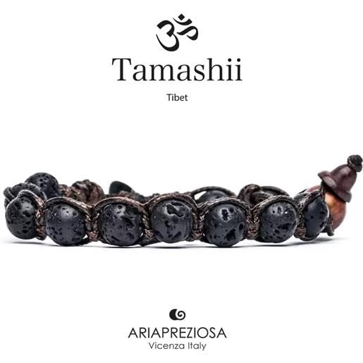 Tamashii bracciale pietra tibetano lava nera Tamashii unisex 1 giro bhs900-98