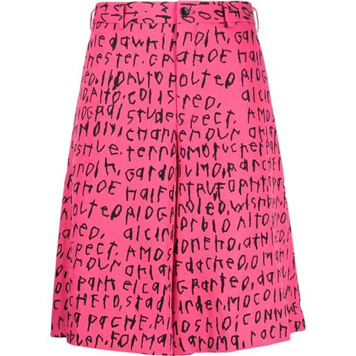 Comme des Garçons Homme Plus shorts con stampa grafica - rosa