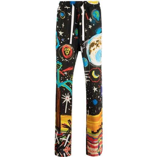 Palm Angels pantaloni starry night con stampa - nero