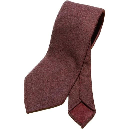 Arcuri cravatta tre pieghe in lana e seta sfoderata, bordeaux rosso
