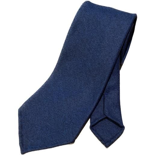 Arcuri cravatta tre pieghe in lana e seta sfoderata, blu scuro