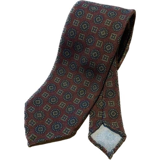 Arcuri cravatta tre pieghe in lana e seta sfoderata panamone, bordeaux rosso