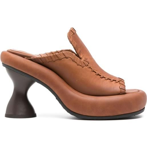 Eckhaus Latta mules court con punta quadrata 105mm - marrone