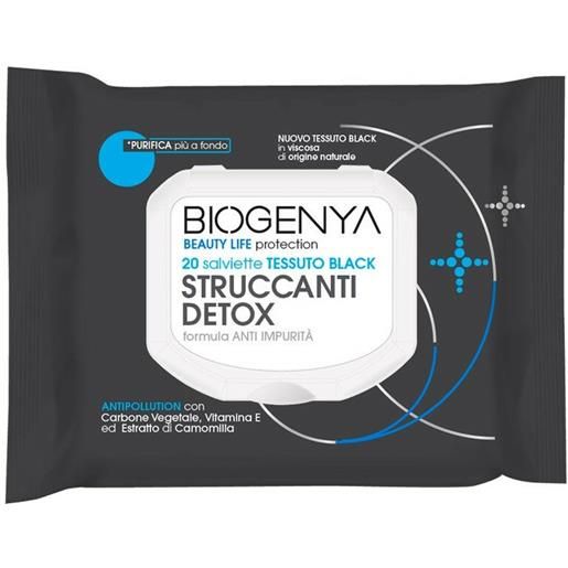 DIVA INTERNATIONAL SRL biogenya salviette struccanti detox in tessuto black 20 pezzi