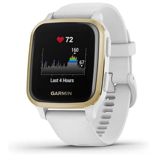 Garmin venu sq, smartwatch gps sport con monitoraggio della salute e Garmin pay, bianco (bianco/oro)