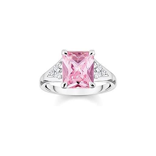 Thomas sabo anello da donna in argento sterling 925 con pietre rosa e bianche tr2362-051-9, 52, argento, nessuna pietra preziosa