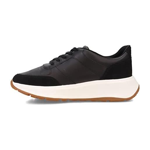 Fitflop sneaker in pelle f-mode, scarpe da ginnastica donna, nero, 37.5 eu