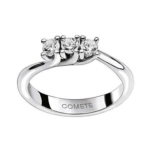 Comete anello donna solitario in oro bianco e diamante anb-2040