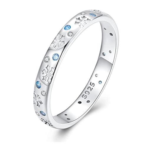 Teleye snow & ice ring 925 sterling silver engagement ring promise ring for women, scr889 (8)