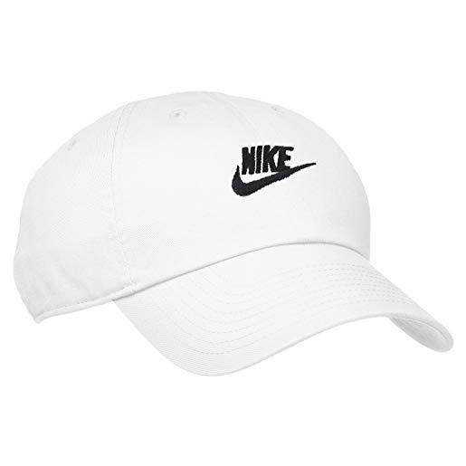Nike sportswear h86, cappellino con visiera unisex - adulto, white/white/black, misc