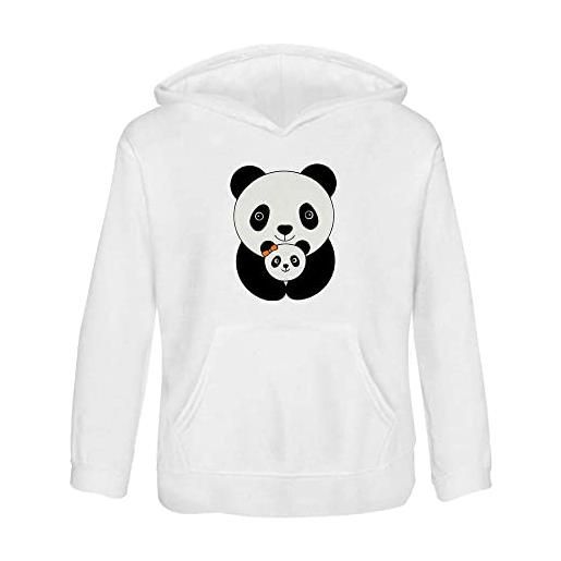 Azeeda 'panda madre e cucciolo' felpa con cappuccio per bambini/maglione con cappuccio 9-11 anni (ko00071975)
