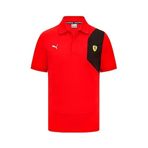 PUMA 2023 ferrari fanwear mens classic polo football soccer t-shirt maglia (red)