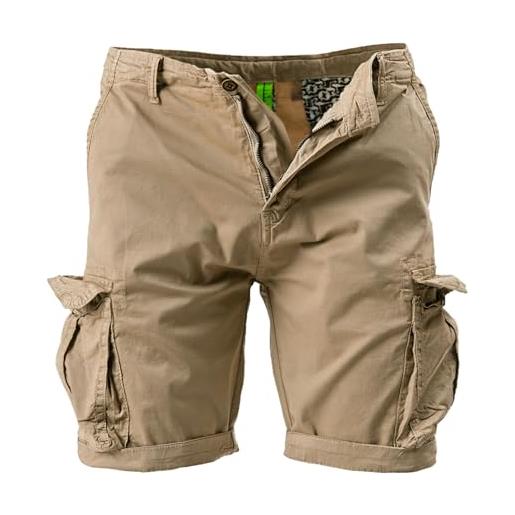 Instinct bermuda uomo con tasche laterali, pantaloncini cargo, pantaloni corti, shorts slim fit multi-tasche in cotone (44, blu 558)