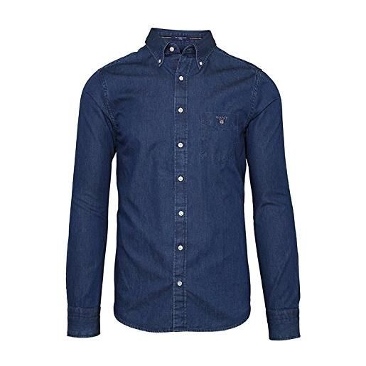 GANT 320020-969 the original indigo shirt bd camicia denim leggero button down regular fit dark denim (xl, dark denim 696)