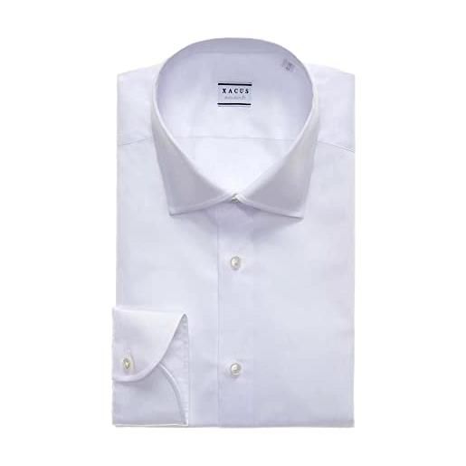 XACUS camicia collo italiano twill bianco 11209001 taglio ampio evolution classic fit taglia 42