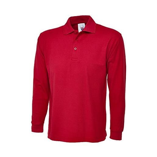 Uneek clothing uneek uc113, maglia polo in poliestere/cotone unisex a maniche lunghe. Red xx-large