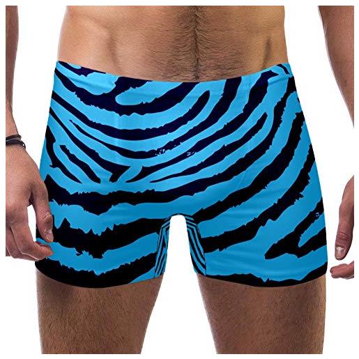 Lorvies zebra texture uomo swim boxer slip breve piazza gamba costume da bagno quick dry multi xxx-large