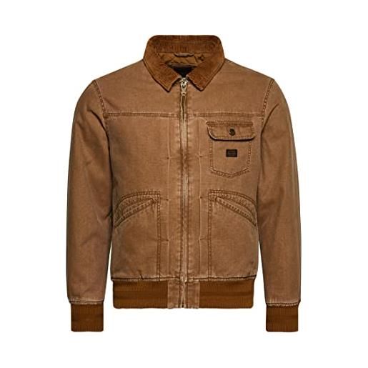 Superdry vintage worker bomber jacket giacca, denim co tabacco, xxl uomo