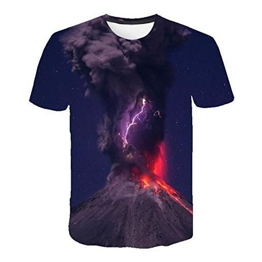xbowo-Sweatshirt camicie e magliette da escursionismo da uomo t-shirt a maniche corte stampa digitale 3d esplosione eruzione vulcano da uomo, come mostrato in_s