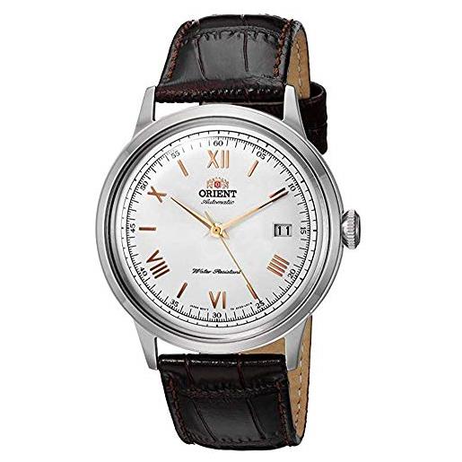 Orient, orologio da uomo, 2 ° generazione orologio giapponese automatico in acciaio inox e pelle, colore: marrone (modello: fac00008w0)
