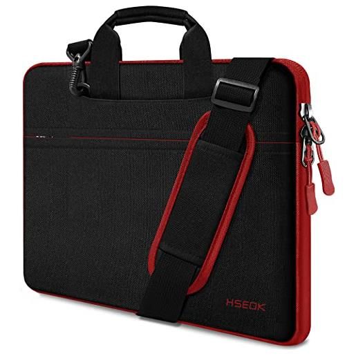 HSEOK borsa a tracolla per notebook, borsa porta laptop super sottile e impermeabile, fino a 13-13.3-14 pollici, b02k02