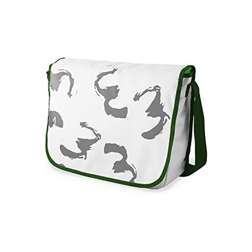 Bonamaison stampate digitalmente borse da scuola messenger con cinturino cachi per ragazze e ragazzi, borse a tracolla per studenti, di nuovo a scuola, dimensioni: 29x36 cm