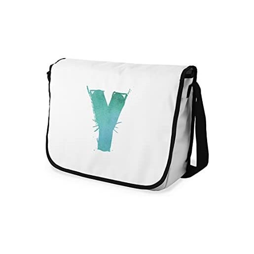 Bonamaison stampate digitalmente borse da scuola messenger con cinturino nero per ragazze e ragazzi, borse a tracolla per studenti, di nuovo a scuola, dimensioni: 29x36 cm