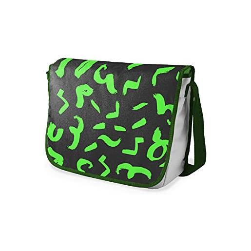 Bonamaison stampate digitalmente borse da scuola messenger con cinturino cachi per ragazze e ragazzi, borse a tracolla per studenti, di nuovo a scuola, dimensioni: 29x36 cm