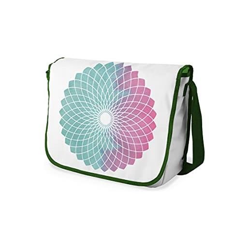 Bonamaison stampate digitalmente borse da scuola messenger con cinturino cachi per ragazze e ragazzi, borse a tracolla per studenti, di nuovo a scuola, dimensioni: 29x36 cm