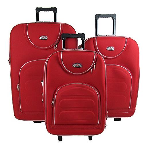 OR&MI set da viaggio 3 pezzi valigie valigia tris trolley rosso easy jet raianair. 