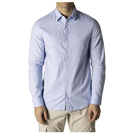 Armani Exchange camicia slim fit bottoni, oxford azzurro / 7b, xs uomo